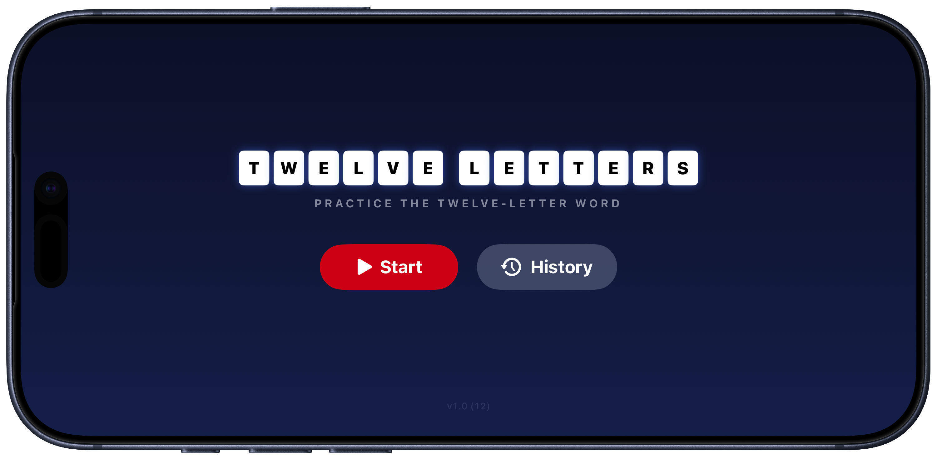 Twelve Letters home screen