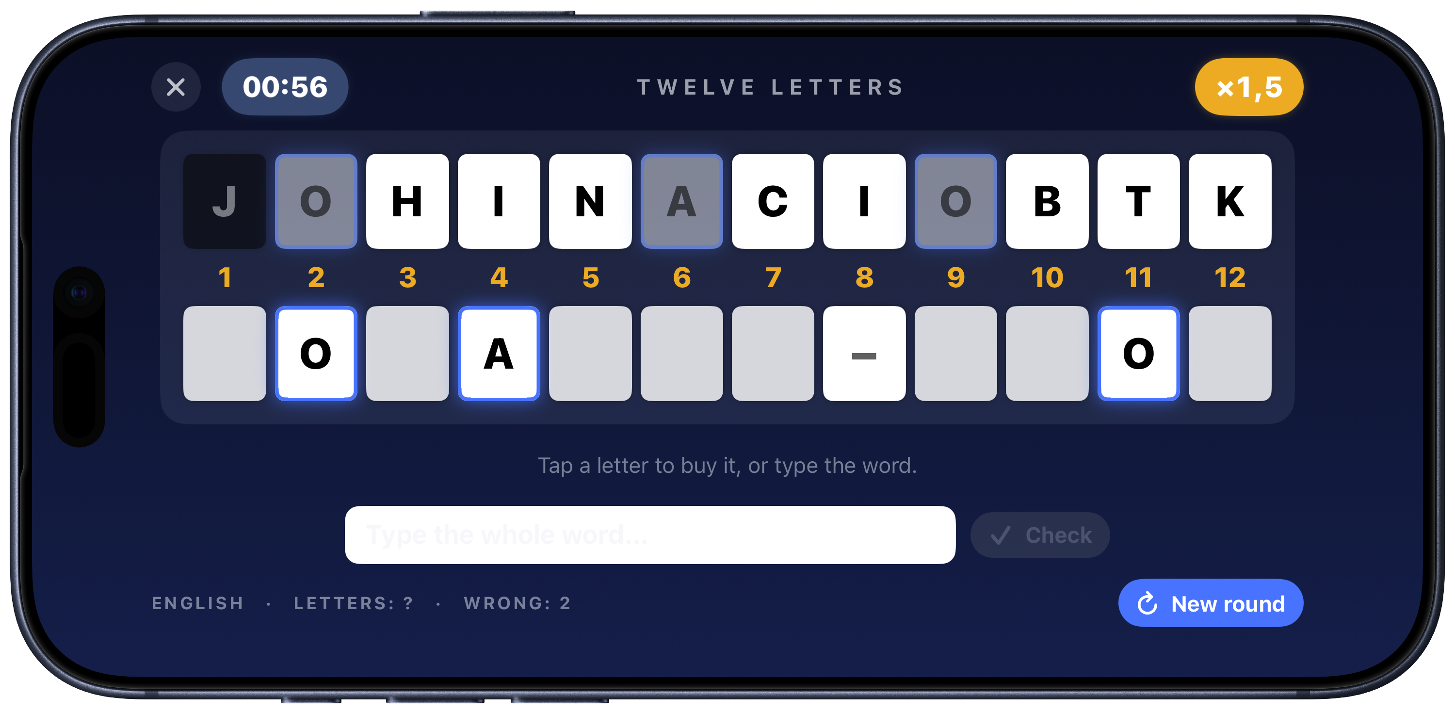 Twelve Letters gameplay