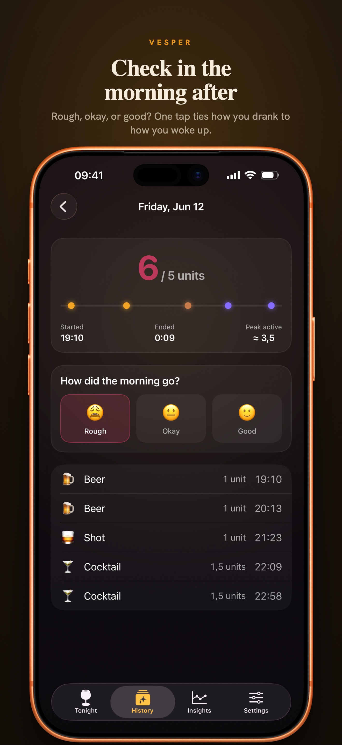 Vesper morning check-in